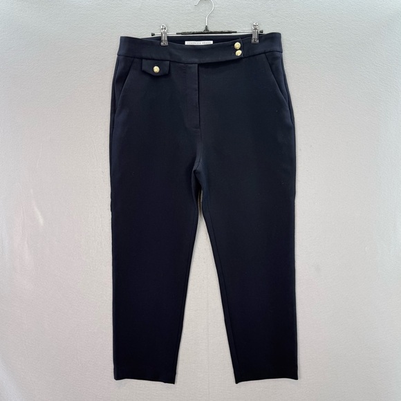Veronica Beard -women’s Renzo straight leg pants navy  tailored crop trousers 16 - Picture 6 of 10